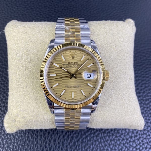 VS Factory Rolex Datejust 36mm Two-Tone Yellow Gold Fluted Motif Dial Jubilee Bracelet(126233) 1:1 Super Clone - DD3235 Movement