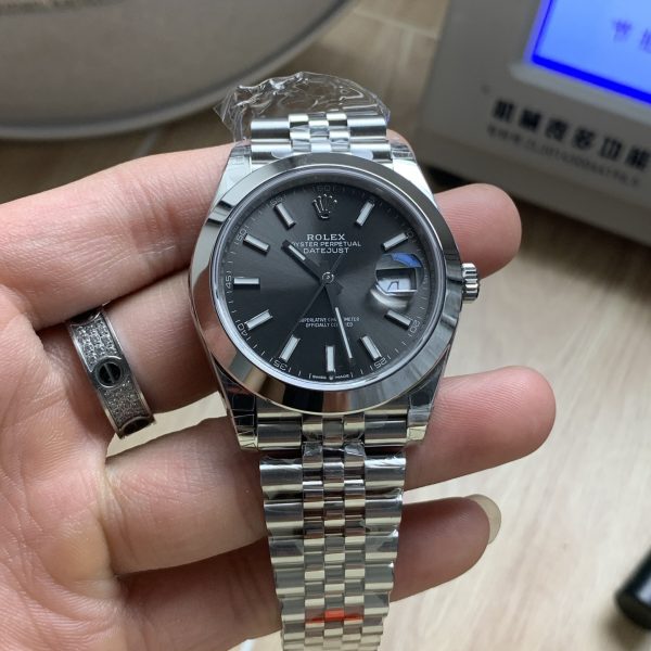 VS Factory Rolex Datejust 41mm Sunburst Slate Dial Smooth Bezel Jubilee Bracelet (126300) 1:1 Super Clone - DD3235 Movement