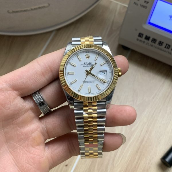 VS Factory Rolex Datejust 41mm Two-Tone Yellow Gold White Dial Jubilee Bracelet (126333) 1:1 Super Clone - DD3235 Movement