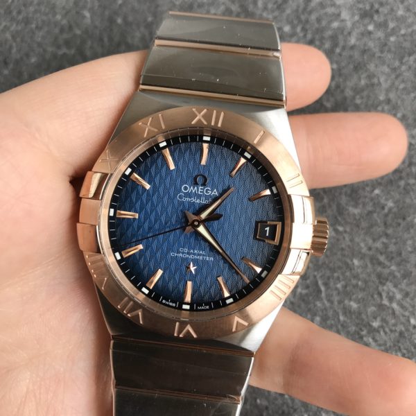 VS Factory Omega Constellation Co-Axial 38mm Two-Tone Sedna Gold Blue Dial (123.20.38.21.03.002) 1:1 Super Clone - DD8500 Movement
