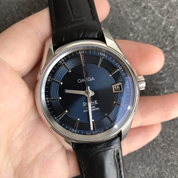 VS Factory Omega De Ville Hour Vision 41mm Blue Dial Black Strap (433.13.41.21.03.001) 1:1 Super Clone - Dandong DD8900 Movement