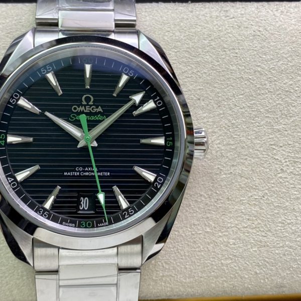 VS Factory Omega Seamaster Aqua Terra 150M 41mm Black Teak Dial Green Accents Stainless Steel Bracelet (220.10.41.21.01.001) 1:1 Super Clone - DD8900 Movement