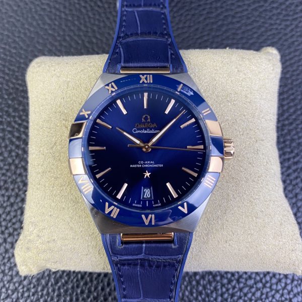 VS Factory Omega Constellation Master Chronometer 41mm Two-Tone Sedna Gold Blue Ceramic (131.23.41.21.03.001) 1:1 Super Clone -DD8900 Movement
