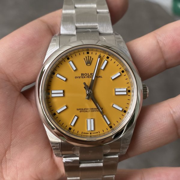 VS Factory Rolex Oyster Perpetual 41mm Yellow Dial(124300) 1:1 Super Clone - DD3230 Movement