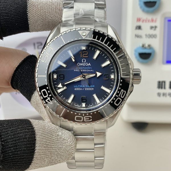VS Factory Omega Seamaster Planet Ocean Ultra Deep 6000M 45.5mm Gradient Blue Dial Stainless Steel Bracelet (215.30.46.21.03.001) 1:1 Super Clone - DD8912 Movement