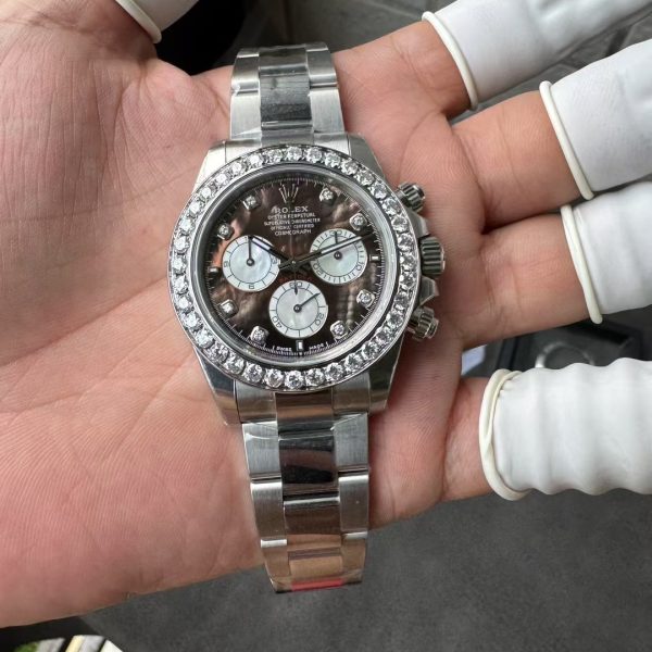 VS Factory Rolex Cosmograph Daytona Black Mother of Pearl (MOP) Diamond Dial & Bezel (116509 Custom) 1:1 Super Clone - DD4130 Movement