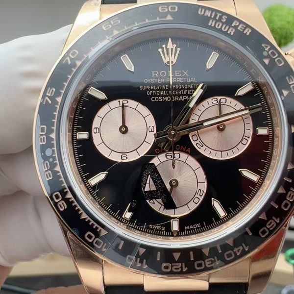 VS Factory Rolex Cosmograph Daytona Ref. 116515LN "Everose/Black" Rubber Strap1:1 Super Clone - DD4130 Movement