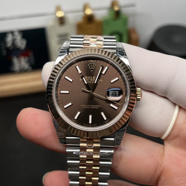 VS Factory (VSF) Rolex Datejust 41 126331 "Chocolate Dial" Two-Tone Everose Gold 1:1 Super Clone - DD3235 Movement
