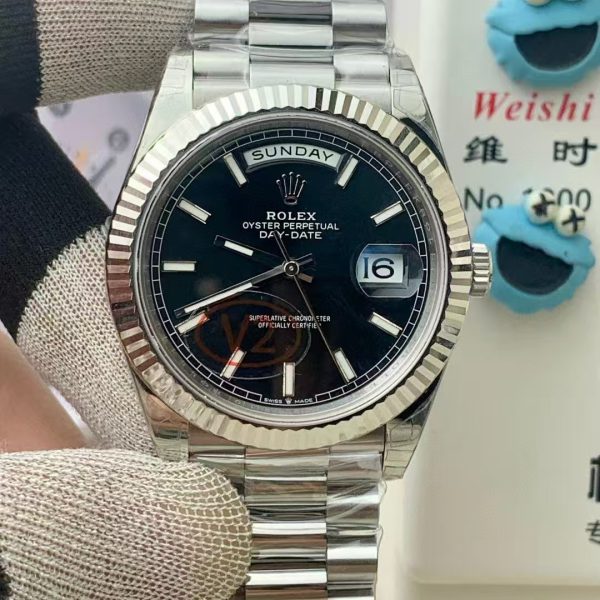 VS Factory Rolex Day-Date 40 White Gold Black Dial (228239) V2 1:1 Super Clone - DD3255 Movement