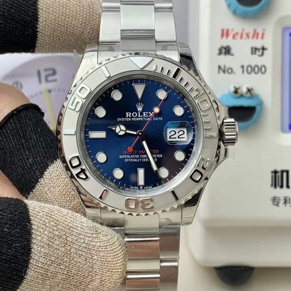 VS Factory Rolex Yacht-Master 40mm Blue Sunburst Dial Platinum Bezel Oyster Bracelet (126622) 1:1 Super Clone - DD3235 Movement