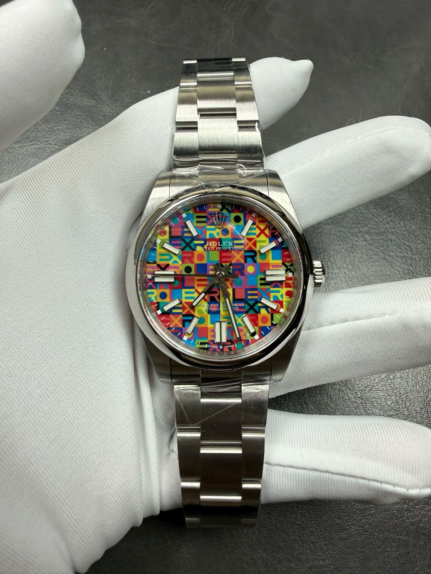 ロッド Rolex VS Factory Rolex Oyster Perpetual 41mm Multicolor Dial Smooth