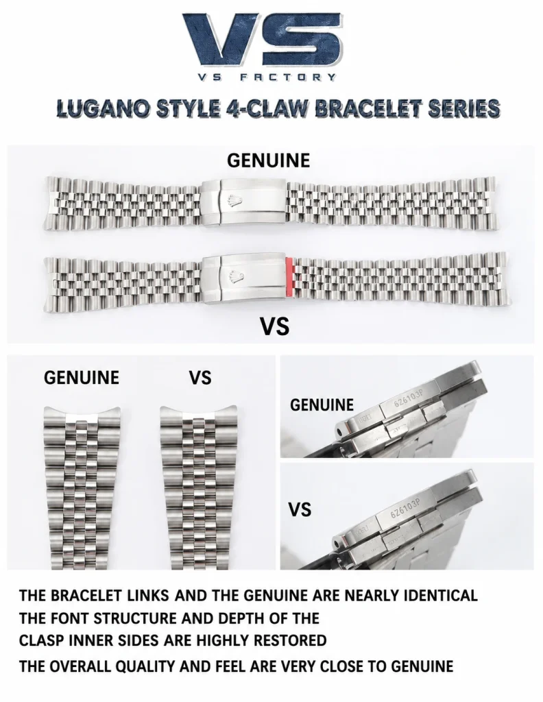 Jubilee Bracelet and Clasp Exterior Comparison