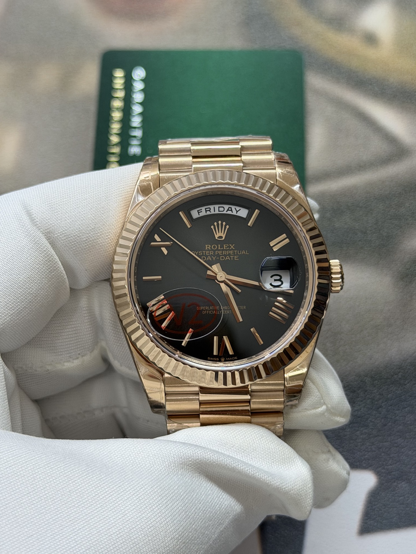 VS Factory Rolex Day-Date 40mm Everose Gold Ombré Grey Roman Dial